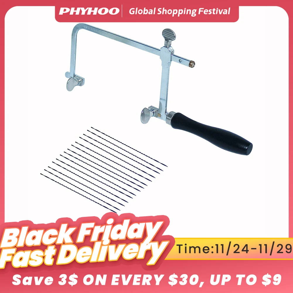 Доска для пилы PHYHOO Jeweler регулируемая с 12 различными лезвиями ювелирных изделий -