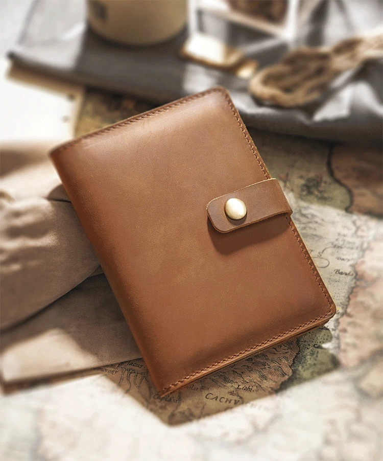 Luxury Real Leather Passport Holder Travel Wallet Crazy Horse Leather Passport Cover Card Holder for Men Women Gift for Traveler