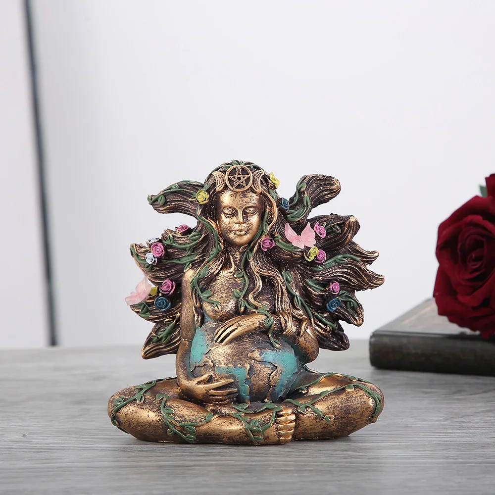 

Mother Earth Statue Gaia Fairy Butterfly Decoration Myth Buddha Goddess Treatment Chakra Meditation Garden Decoration Statue