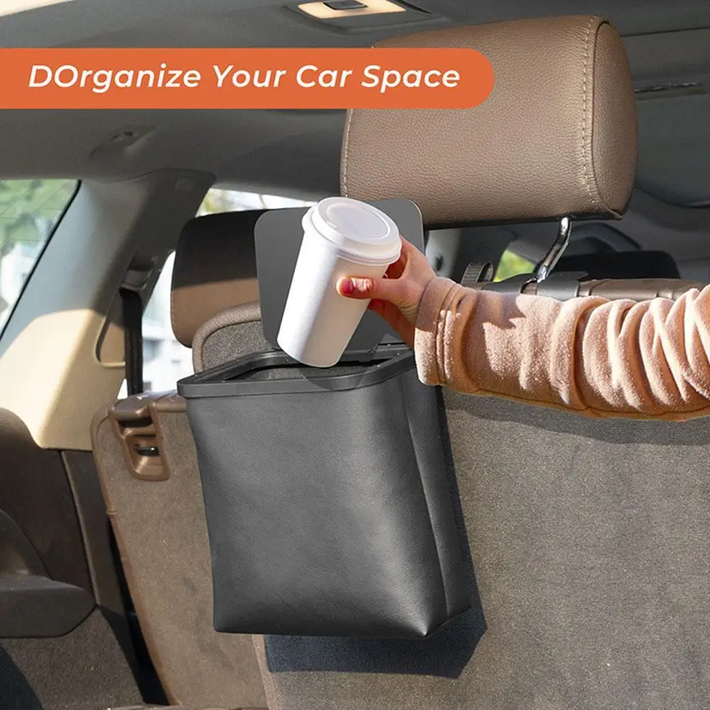 

Waterproof Car Trash Can Bin Auto Organizer Hanging Garbage Dump for Trash Can Cars Storage Pockets with Hook