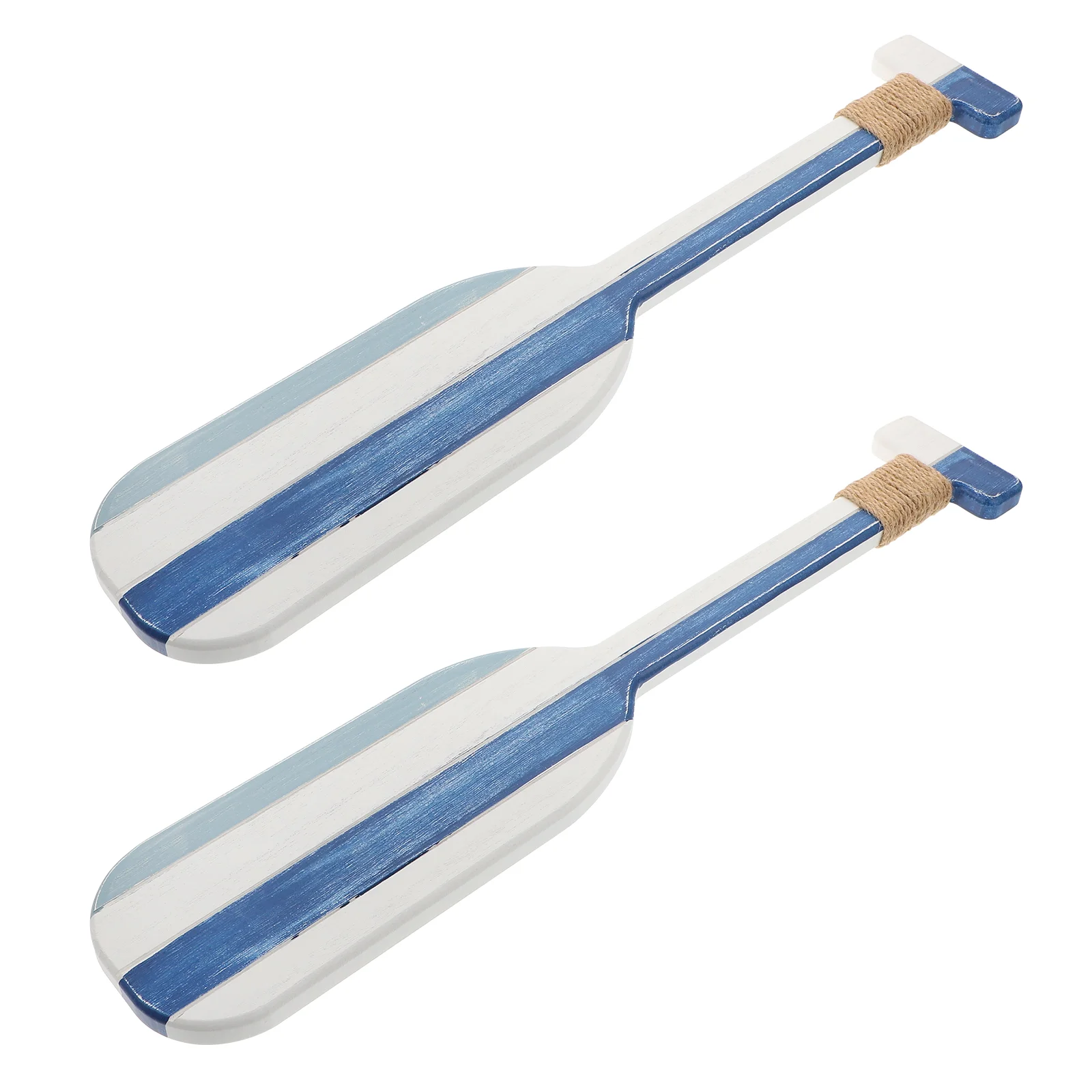 

2pcs Mediterranean Style Wood Oar Pendant Home Hanging Ornament Nautical Decor