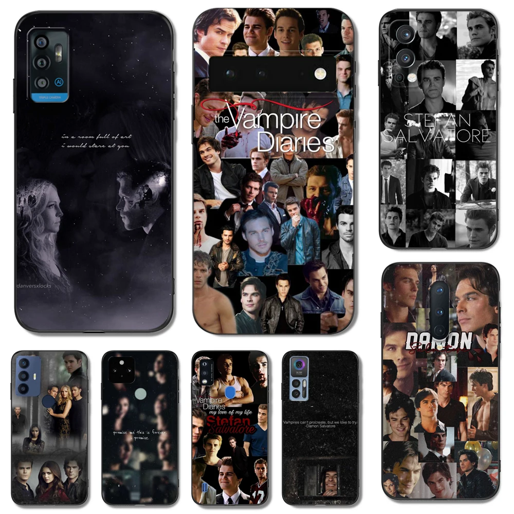 Черный чехол ТПУ для телефона TCL 30 plus 303 30XE 30V 30SE E 306 305 Дневники вампира макияж лица