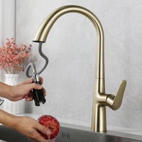 golden kitchen faucet 2 mode hot and cold water tank mixer pull out vanity brass crane kitchen accessories pull down faucet