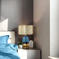 e27 american style led blue glass table lamp with metal lampshade modern design bedroom bedside lamp home decor light fixtures d
