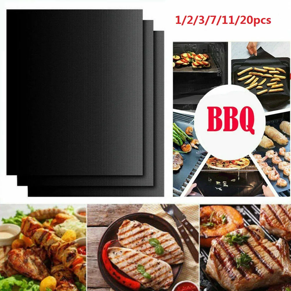 

1pc 40x50cm Reusable Non-Stick BBQ Grill Mat 0.08mm Thick PTFE Barbecue Baking Liners Cook Pad Microwave Oven Tool Accessories
