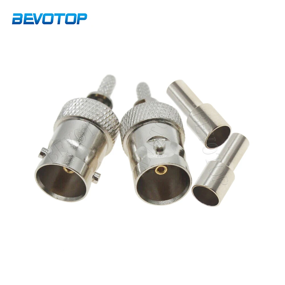 

2Pcs/Lot BNC Female Straight 75 Ohm Q9 Crimp RF Connector for RG179 RF Coaxial Cable
