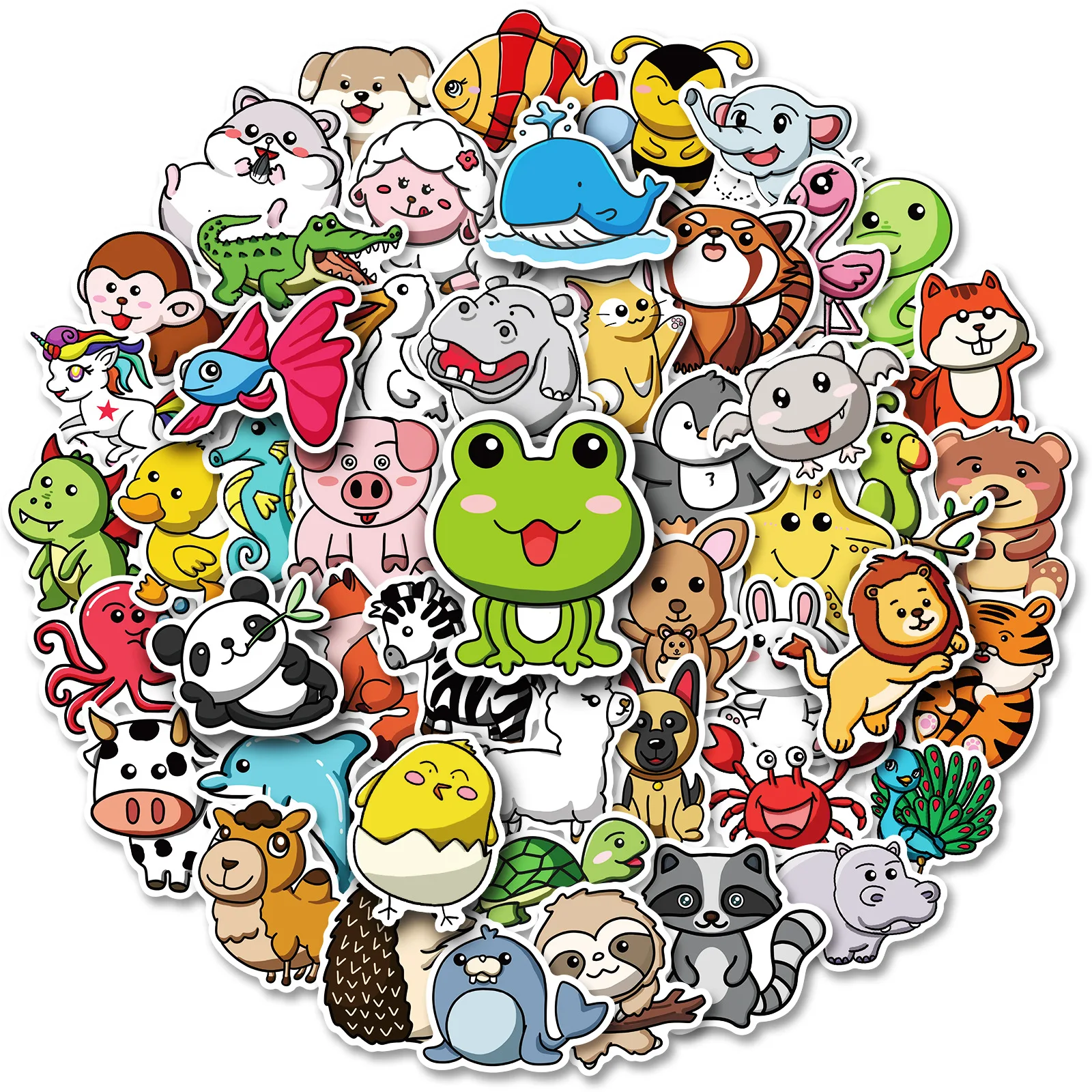 

50pcs Cartoon Animal stickers Kids Puzzle Cute Little Animal Stickers Toy Laptop Suitcase Stickers
