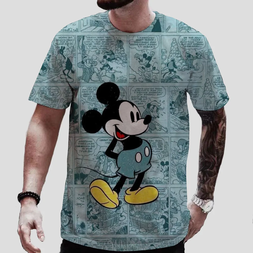 Мужская 3D футболка с принтом Микки Мауса Диснея летняя короткими рукавами