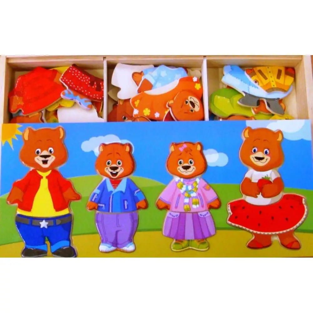 Деревянная игрушка Мир деревянных игрушек Четыре медведя |