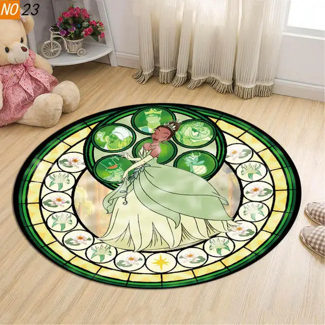 

Disney Princess Round Carpets Bedroom Bedside Carpets Non-slip Bathroom Mats Floor Mats Doormat Kitchen Rug Home Decor
