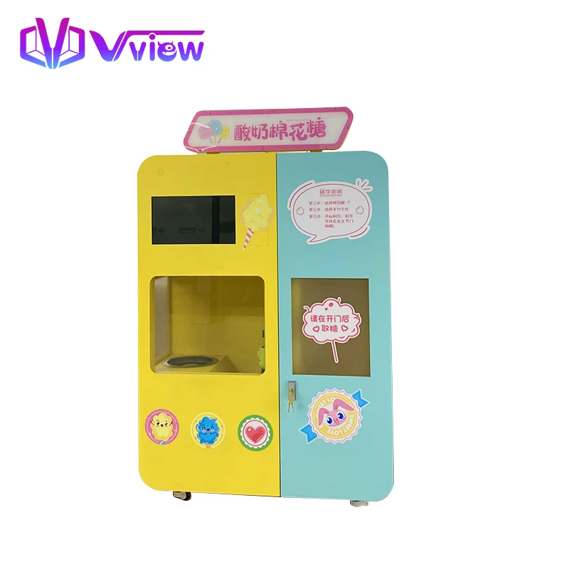 Professional Ce Rohs Kids Coin Sensor Touch Screen Health Mini Cotton Candy Vending Machine Outdoor