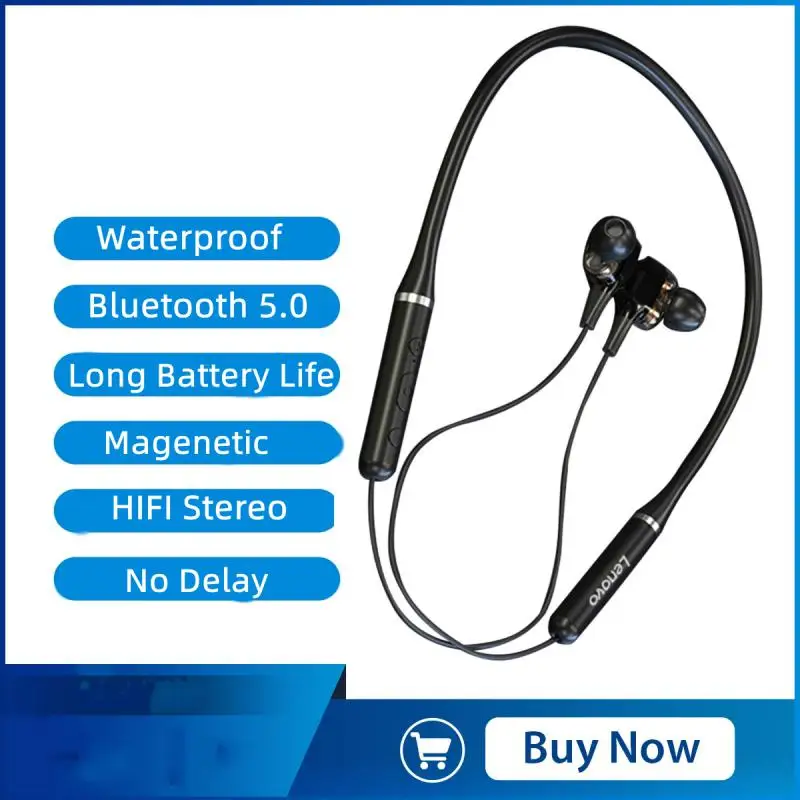 

Беспроводные наушники Lenovo с поддержкой Bluetooth 5,0, водонепроницаемые спортивные наушники с высоким качеством звука, наушники с длительным вре...