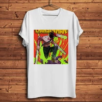 mens t shirt chainsaw man print 100 cotton short sleeve tees solid color summer wear o neck large size streetwear shirt