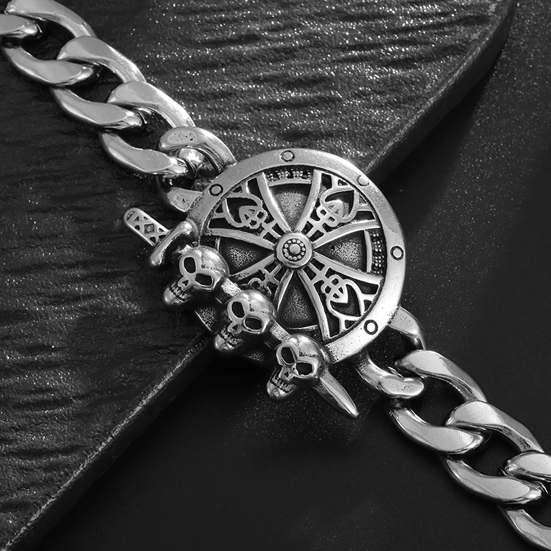 Ювелирные изделия из титановой стали с тремя черепами призраком головой крестом
