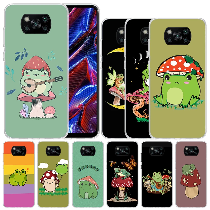 

Cottagecore Frog Mushroom Kawaii Soft Cover for Xiaomi Poco X5 Pro X4 Gt X3 Nfc M5S Print Phone Case M4 M3 M2 F3 F2 F1 Mi Note 1
