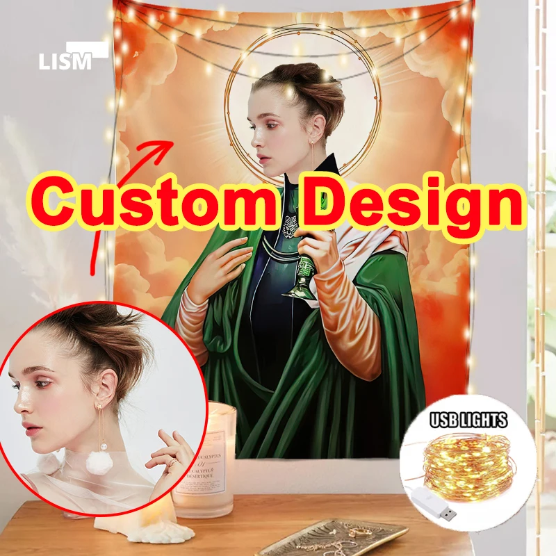 

Funny Photo Custom Tapestries Birthday Present for My Friend Wall Hanging Aesthetic Room Decor Boho Hippie Bedroom Decoration