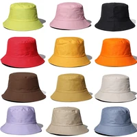 unisex double sided available bucket hats outdoor sun protection fishing hats for women male casual cotton black bucket hat