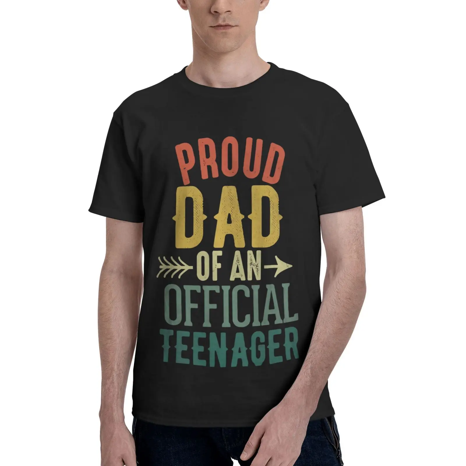 

Футболка мужская в стиле оверсайз с надписью «Proud Dad Of Official»