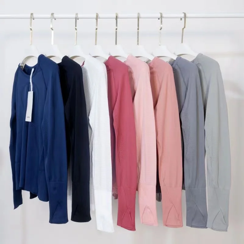 

Lulu2.0 Women Yoga Sports Long Sleeve T-Shirt Gym Wear Swiftly Women Breathe Shirts Quick-drying Long Sleeve High Elastic Fabric
