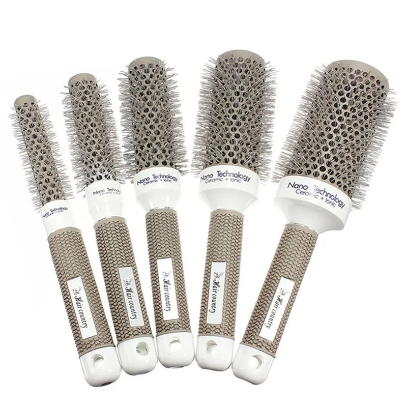 

Hair Salon Ceramic Brush Hair Brush Hairbrush Thermal Ceramic Ion Round Barrel Comb Hairdressing Styling Drying Curling massage