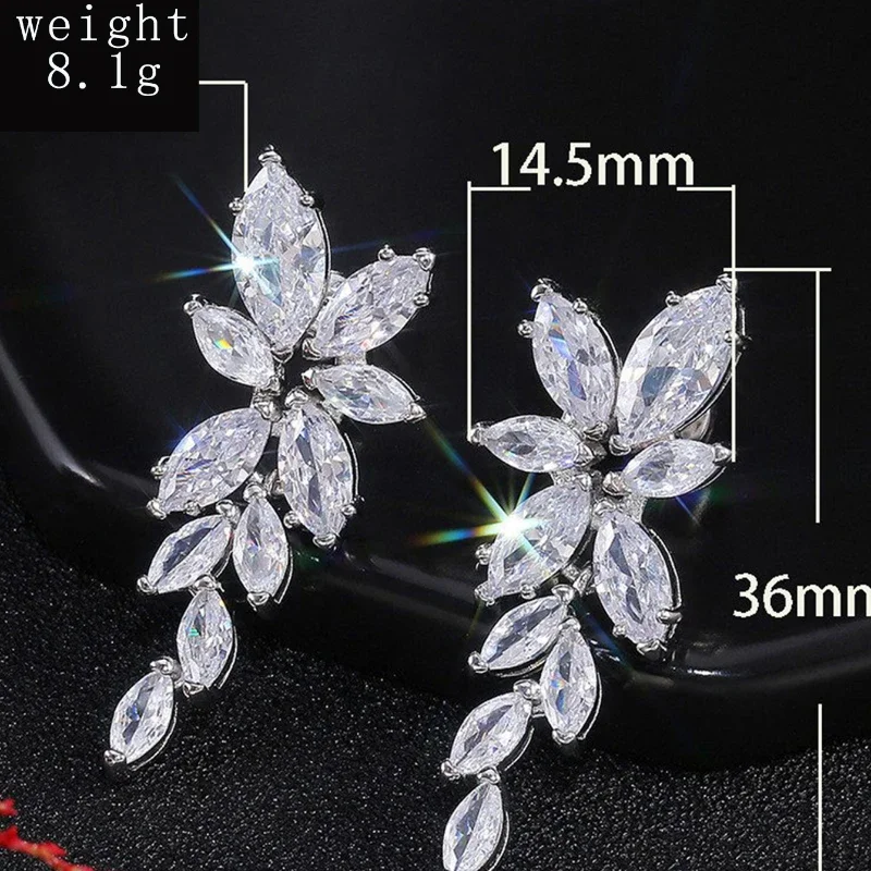 1 пара новых высококачественных атмосферных сережек с цирконом и каплями воды |