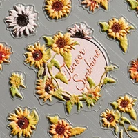 1pcs 5d embossing nail art stickers sunflowers strawberry adhesive nail art decorations vivid peach blossom nail decals jdkd 85