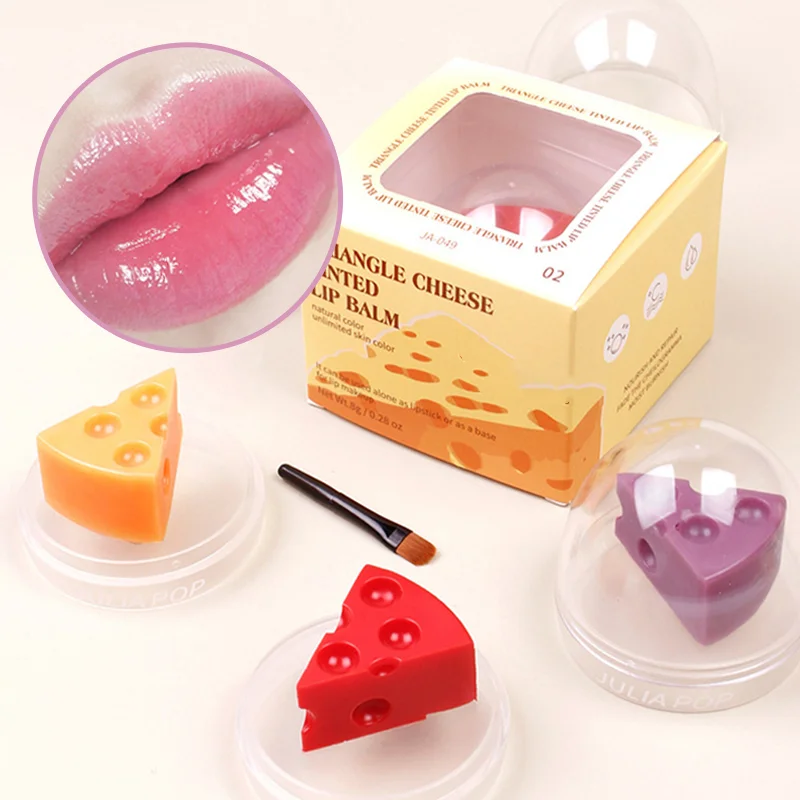 

Cute Cheese Lip Gloss Color Change Lip Balm With Lip Brush Jelly Lip Glaze Lip Oil Moisturizing Lipstick Lip Makeup Cosmetics