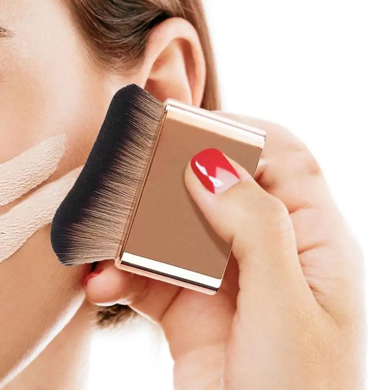 

Кисть для макияжа, инструмент для макияжа с плюшевыми волокнами и эргономичной ручкой, безопасная для путешествий кисть для теней, основы, румян и