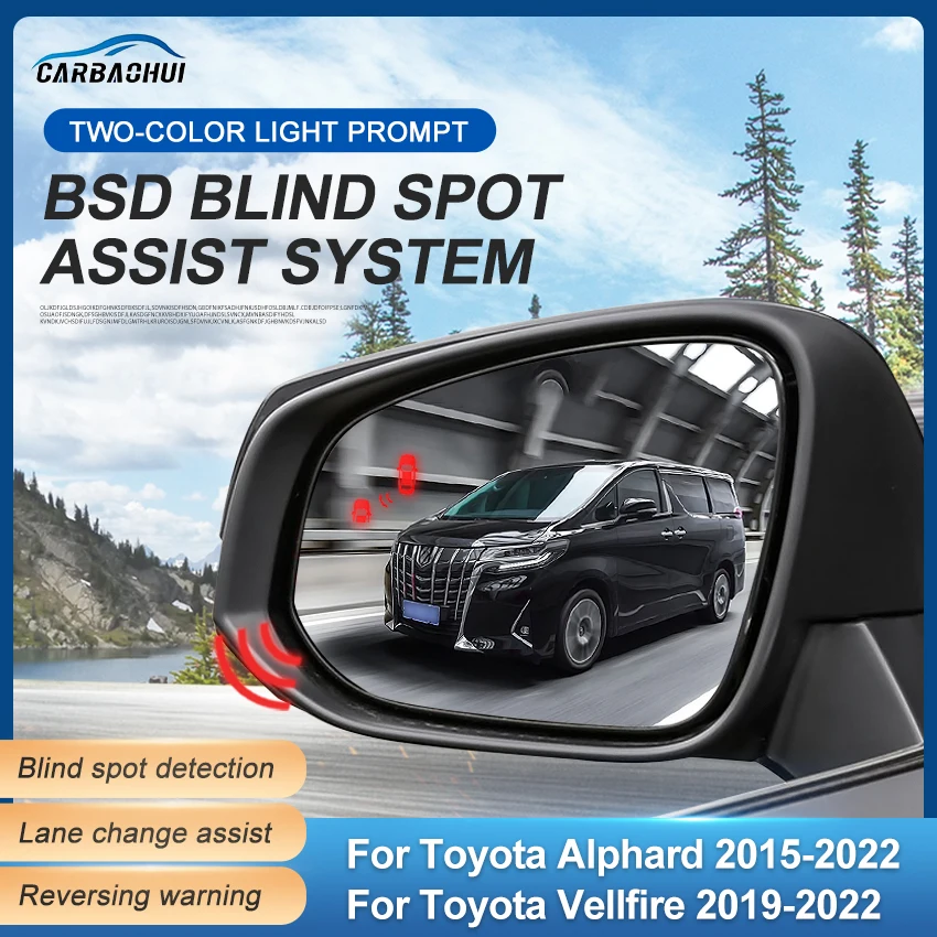 Car Mirror BSD BSM BSA Blind Spot Detection System Change Lane Aided Parking Sensor For Toyota Alphard / Vellfire 2015-2022