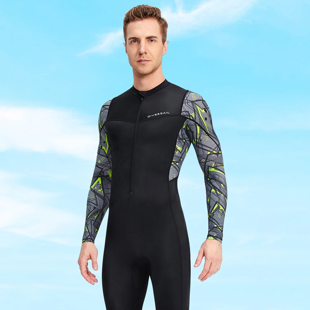 

Men Diving Skin Clothes Cold Proof Sunscreen Snorkeling Surfing Swimsuit with Zipper Elastic Anti-scratch Water Sports Equipment