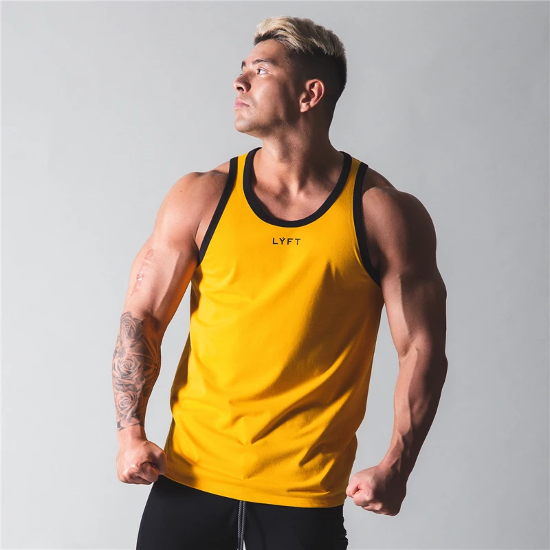 

Men's Sports Bodybuilding Vest Gym Workout Fitness Cotton Sleeveless Shirt Running Clothes Summer Casual Wind Solid Color Vest