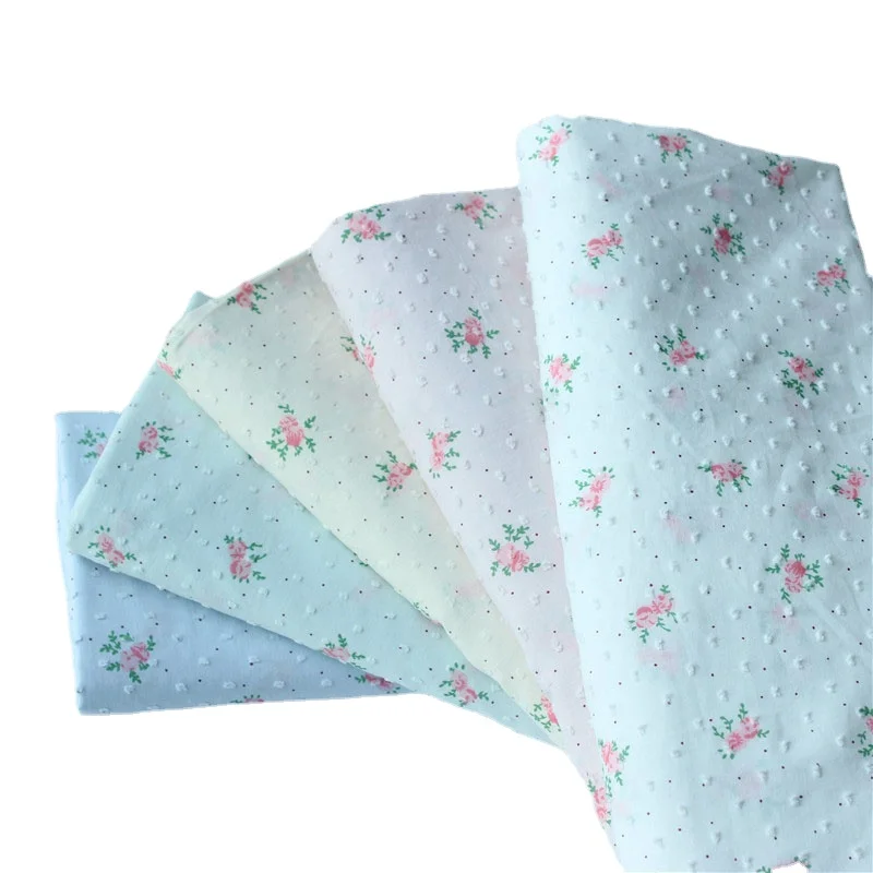 

Модная тканая хлопковая жаккардовая ткань с цветочным принтом, самодельная стеганая ткань для рубашки, платья в горошек, газовая ткань из ч...