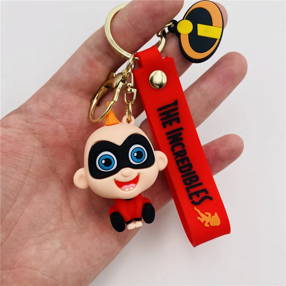 

Disney Keychain Creative Cartoon Cute The Incredibles Jack Parr Figure Keyring Fashion Bag Ornament Car Key Chain Children Gifts