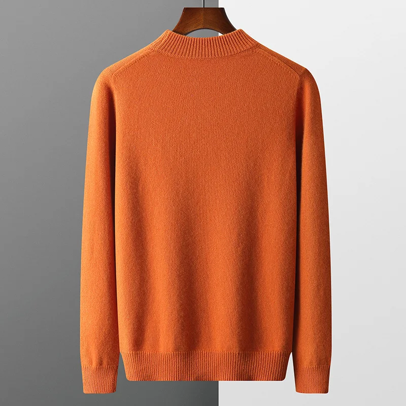 Осенне-зимний новый мужской кашемировый свитер с полувысоким воротником теплая