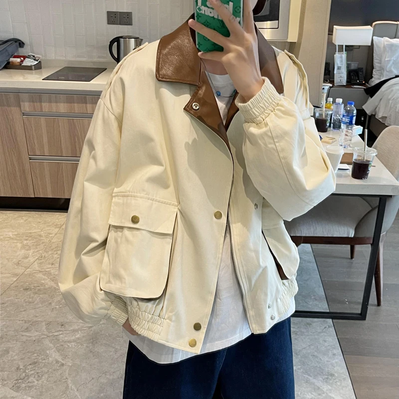

Fall cotton leather jacket jacket jacket men's versatile top
