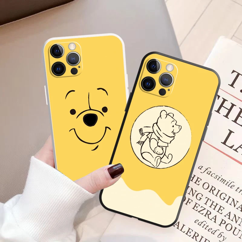 

Милый чехол для телефона с изображением Винни-Пуха для iPhone 13, 12, 11Pro, Mini, X, XR, XS, Max, 6, 7, 8 Plus, SE 2020, силиконовый мягкий белый чехол-накладка с изобр...