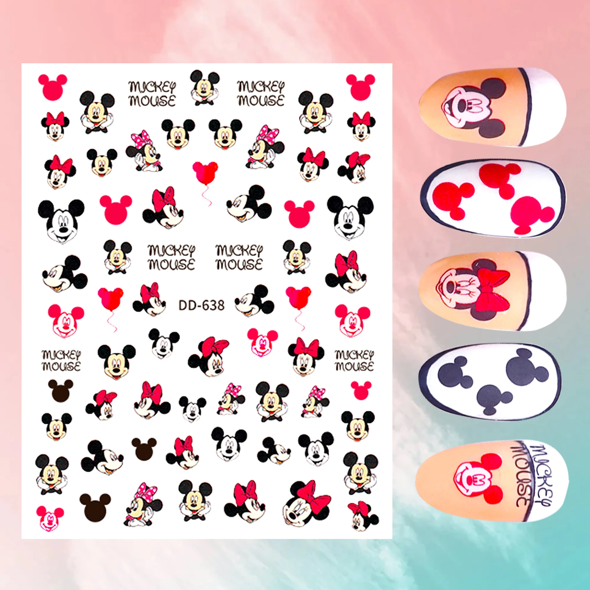 

Disney 3D Cartoon Adhesive Nail Stickers Nail Sliders Nail Decals Mickey Mouse Donald Duck Duffy Anime Stickers Nail Decorations