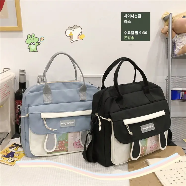 

Japanese Style Big Nylon Bag Women Cute Bunny Ears Crossbody Bag Women Handbags School Student Book Bag Satchels Shoulder Bag