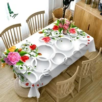 flower printing tablecloth rectangular floral and plants print table cover dining garden kitchen tables decoration table cloths
