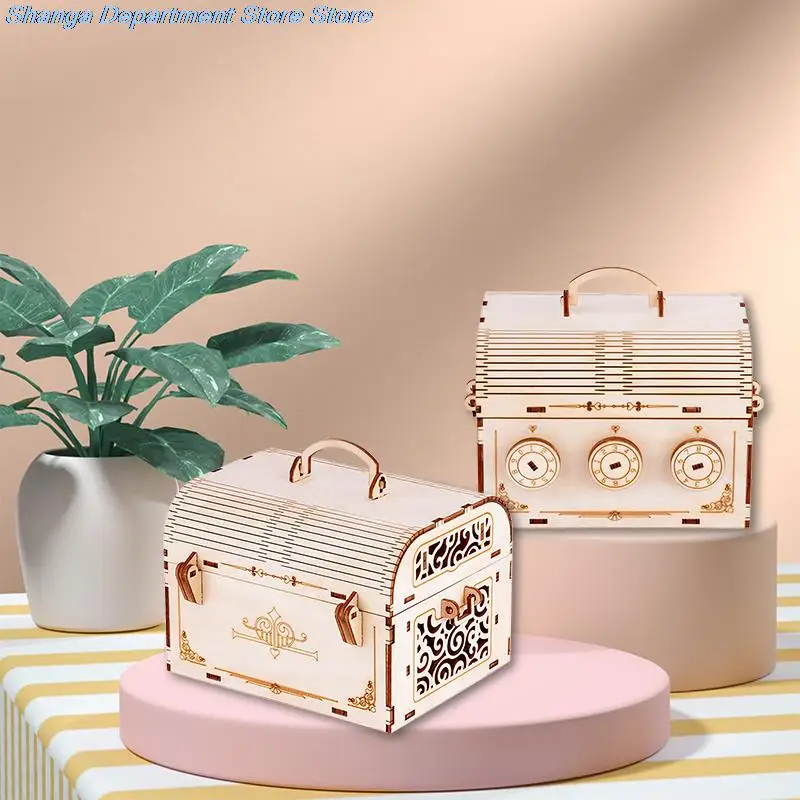 

Mechanical Model DIY 3D Wooden Puzzle Game Treasure Box Model Toy Gift