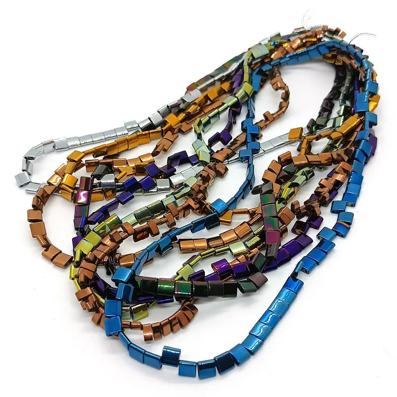 Свободные бусины из черного агата с двойным отверстием нитка бисера 4/5/6 мм