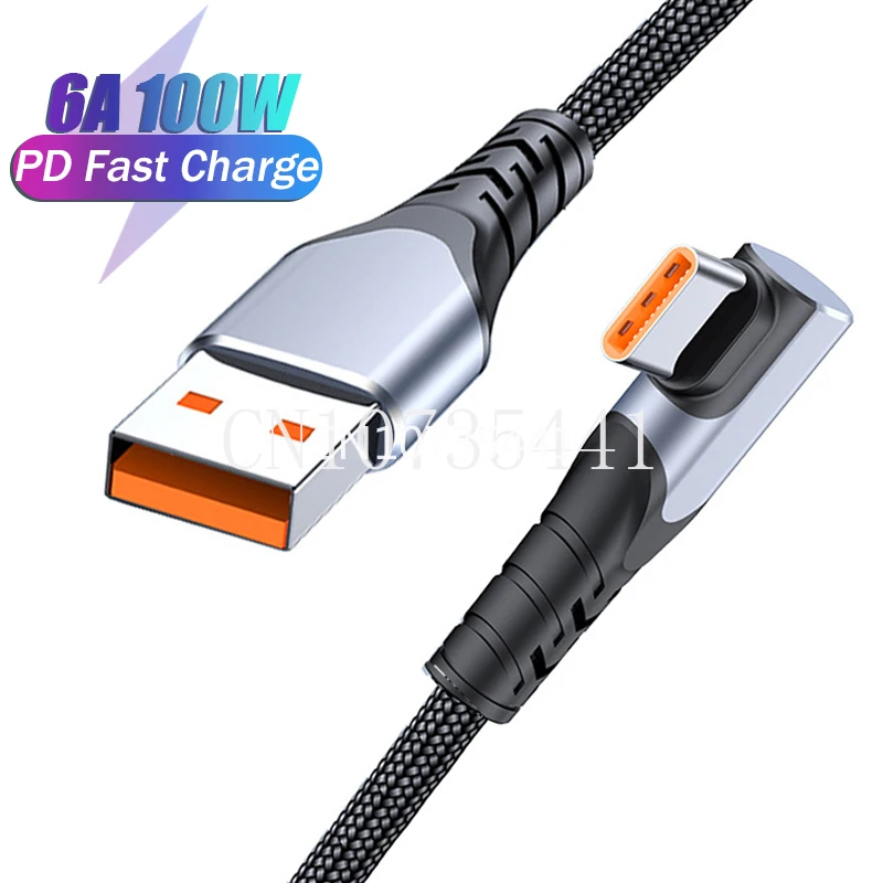 

6A USB Type C Cable For Huawei Honor 100W/66W Fast Charging Charger USB C Data Cord Cable For Xiaomi Poco Redmi Oneplus Samsung