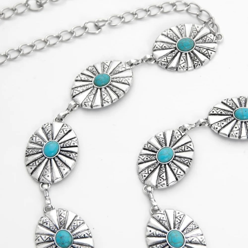 Женский ремень Farmington Concho классический с металлическими звеньями в западном