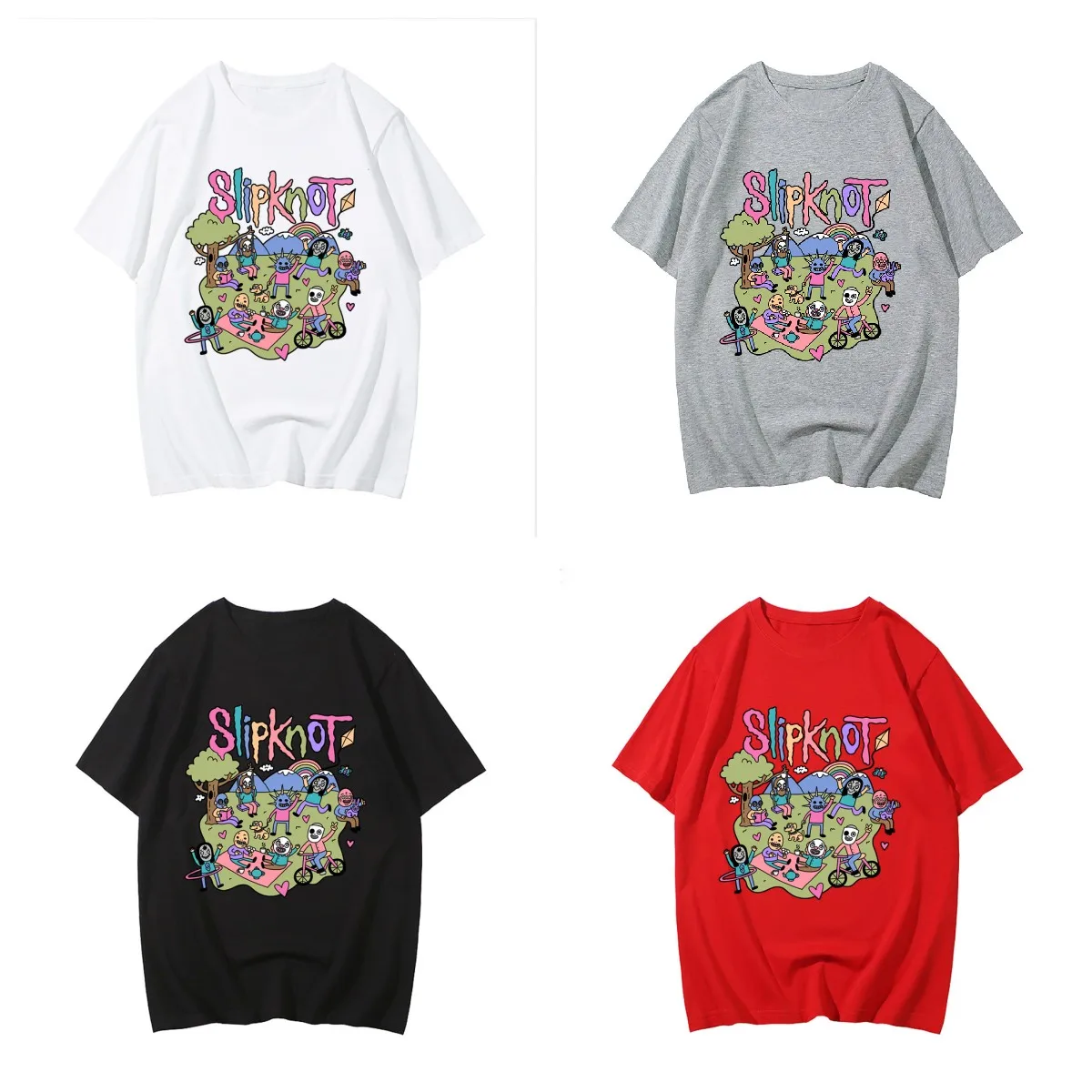 

New Slipknots Band T-shirt Mens Cotton Tshirt Summer Short Sleeve Music Graphic Tee-shirt Cartoon Casual MEN AND WOMENT shir