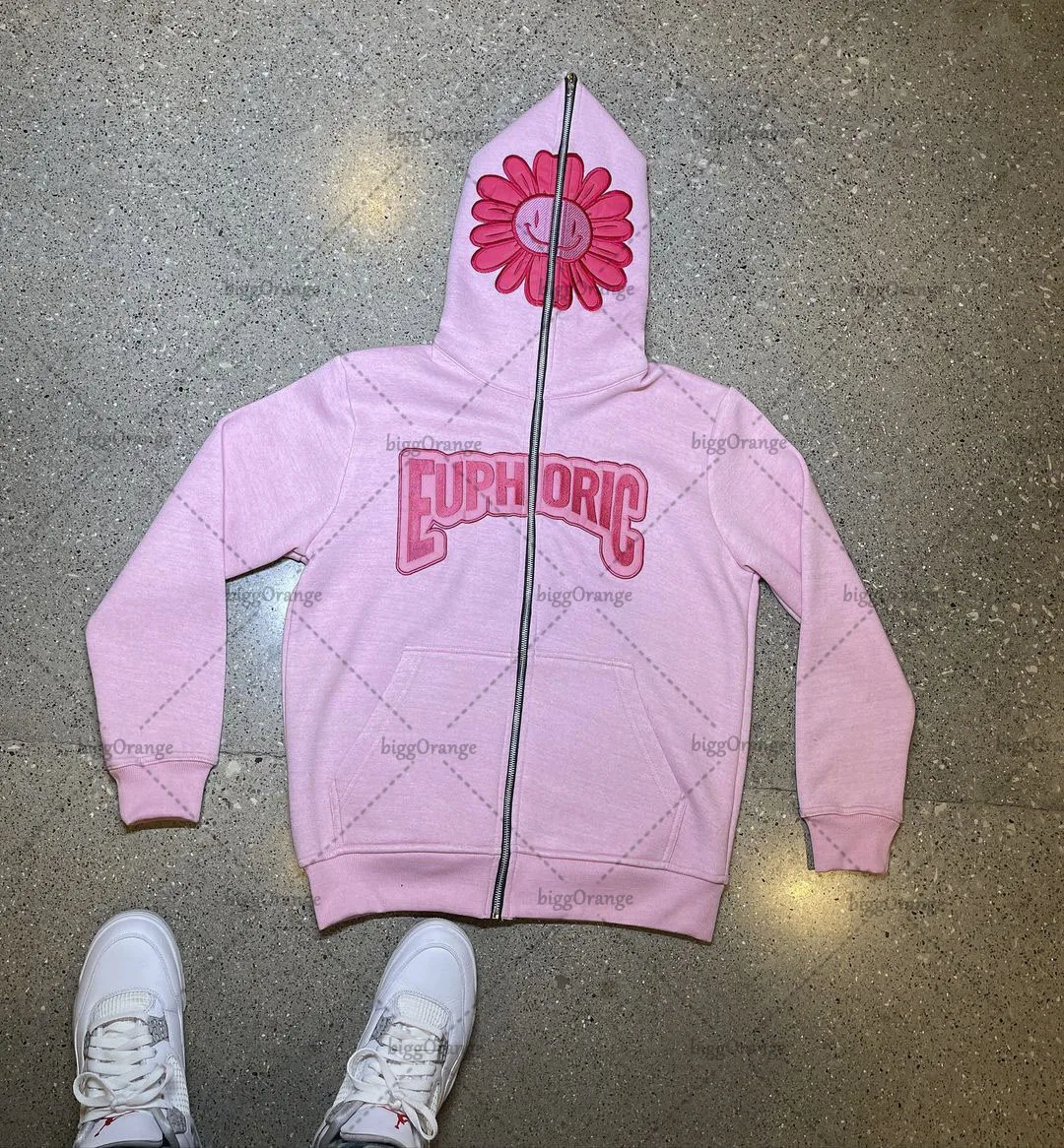 Мужская толстовка с капюшоном и принтом на молнии