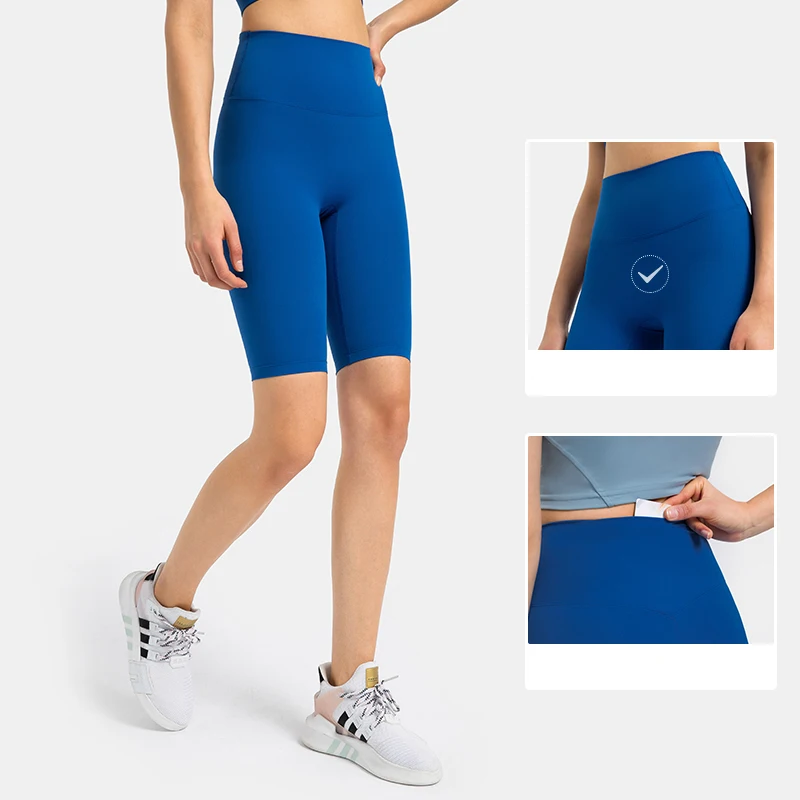 

ZenYoga 10" Comfy No Front/Side Seam Sport Biker Shorts Women Naked Feel High Waist Fitness Gym Shorts with Hidden Pocket XS-XL