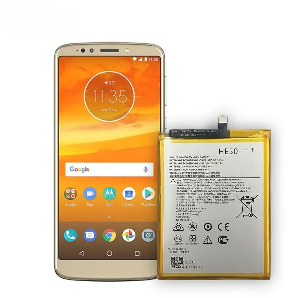 Фото Высококачественный новый аккумулятор для телефона 5000 мАч HE50 для Motorola Moto E4 E5 PLUS XT1770 XT1771 XT1775 XT1774 XT1776 с номером отслеживания №2