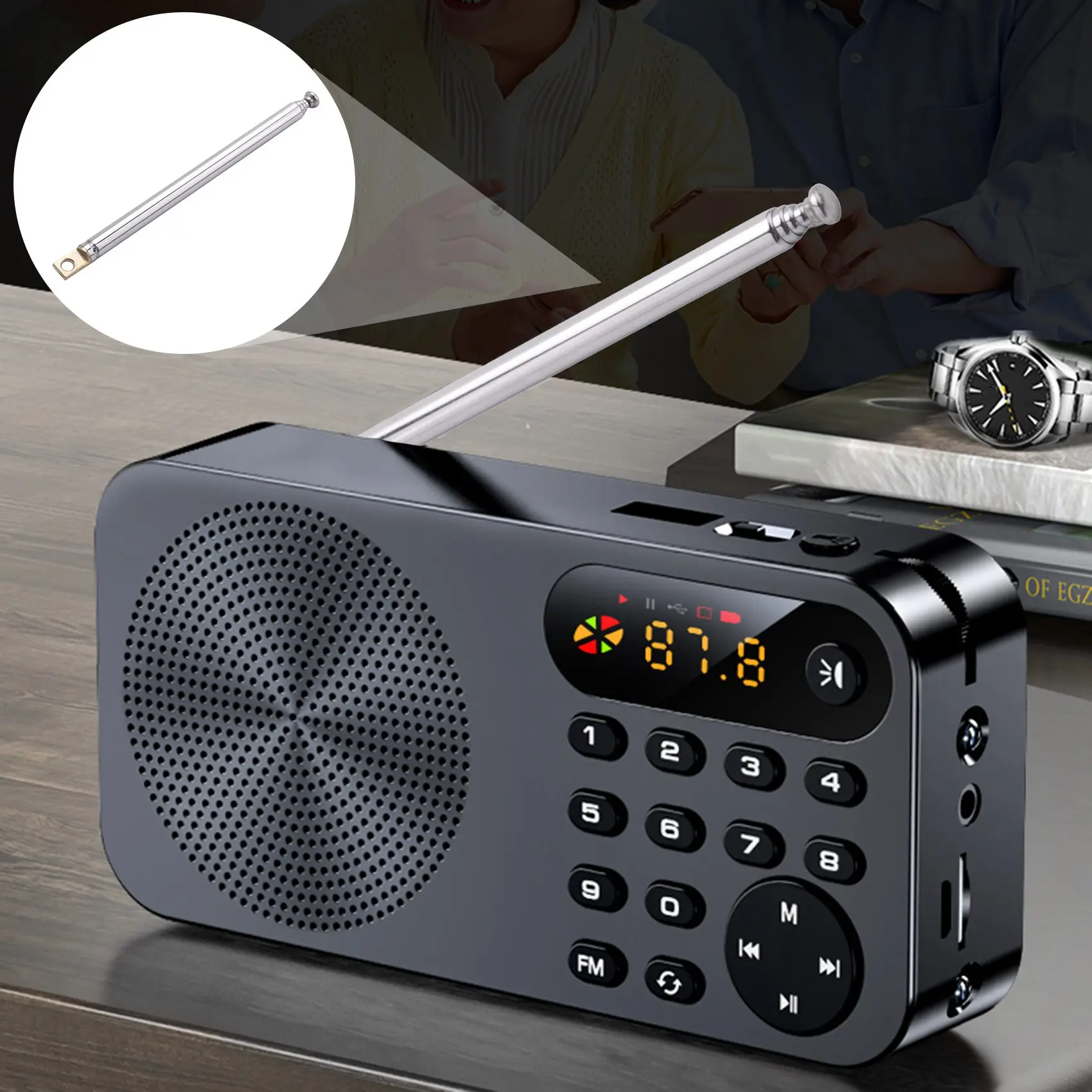 

307mm 12" 5 Sections Telescopic Antenna Remote Aerial for FM Radio TV