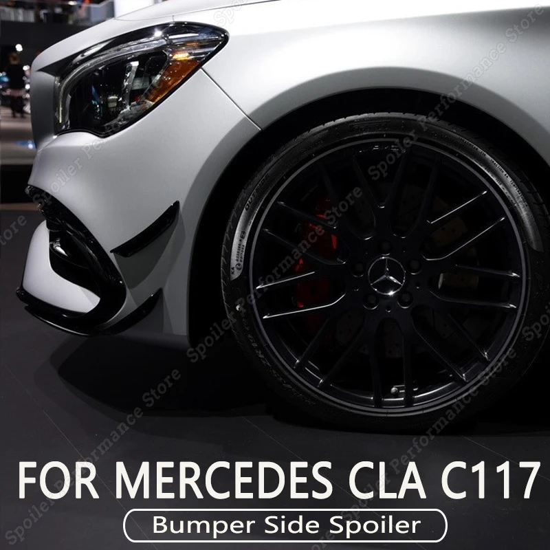 Side Spoiler Splitter For Mercedes C117 X117 Air Blade Body Kit Cla200 Cla220 Cla250 Cla45 Amg 2015-2018