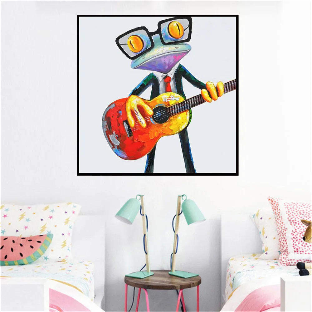 

Interesting Posters 100% Handmade Wall Art Pictures Cartoon Animal Canvas Oil Painting For Home Decor Kid Room Ornaments Artwork